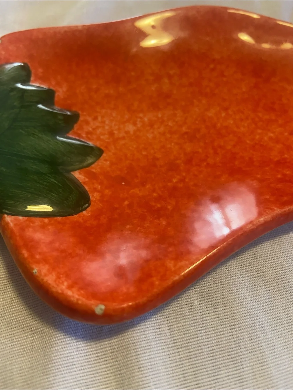 Hand-Painted Chili Pepper Ceramic Serving Dish Set - Red ClayArt 1996